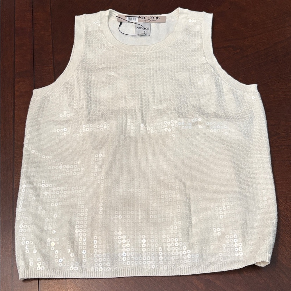 NWT NIC+ZOE Sequin Knit Tank - size XS - Picture 6 of 6